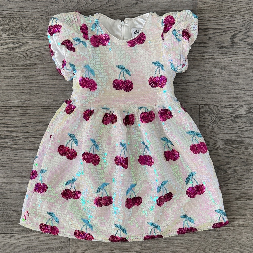 🌼LOLA + THE BOYS🌼 Sequin Cherry Dress, Size 8